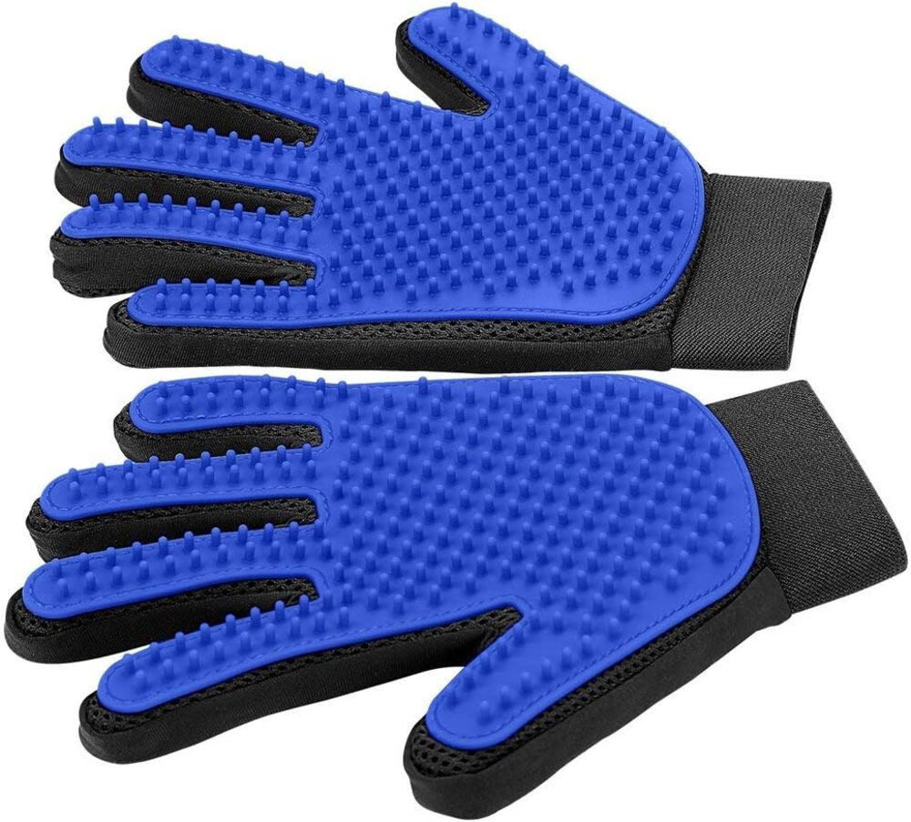 Pet Hair Remover Grooming Gloves, Long/Short Hair, Soft Silicone, Soft Massage